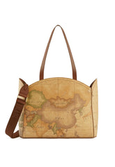 Alviero Martini Unlined Shopping Bag with Shoulder Strap, Brown, Medium